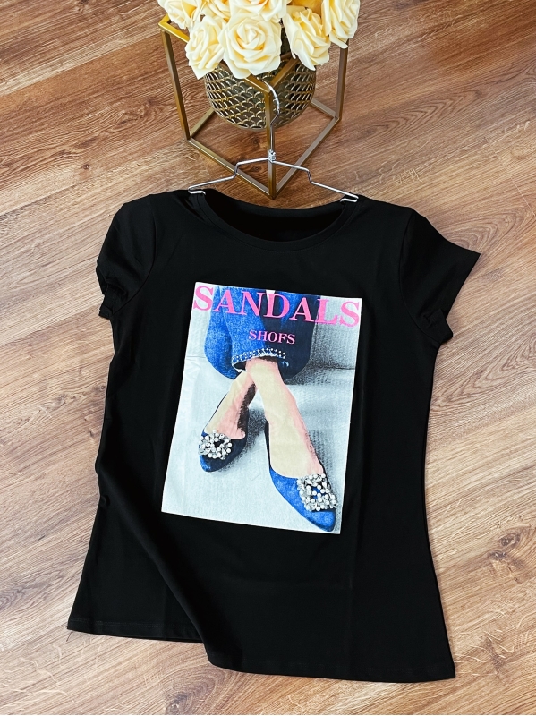 T-Shirt Sandals - Nero