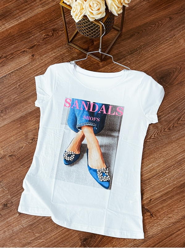 T-Shirt Sandals - Bianco