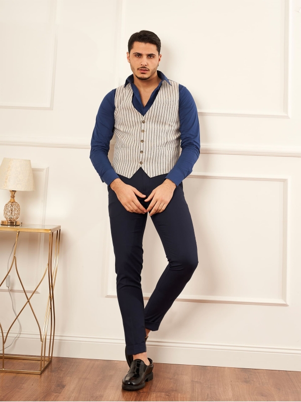 Gilet Gessato - Beige